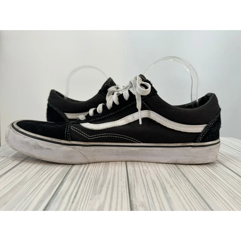 Vans Old Skool Black White‎ Suede Canvas Skate Shoes Low Top Sneakers Men's 13